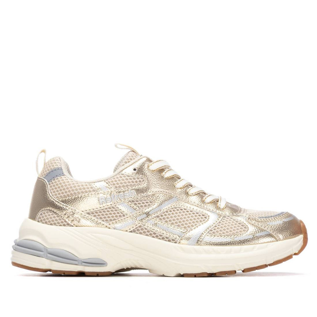 Refresh gold and cream mesh trainers