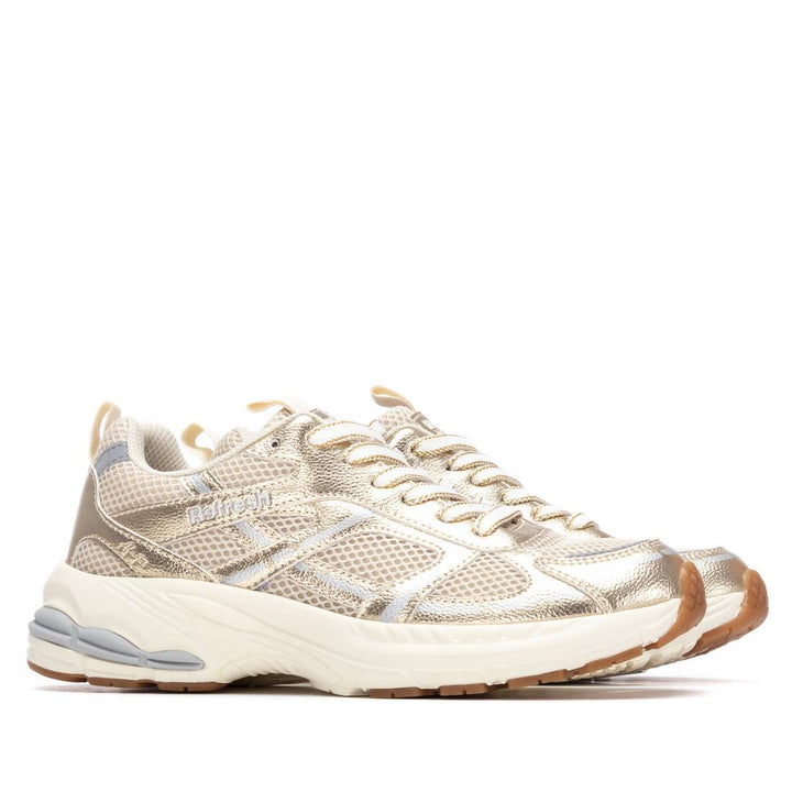 Refresh gold and cream mesh trainers