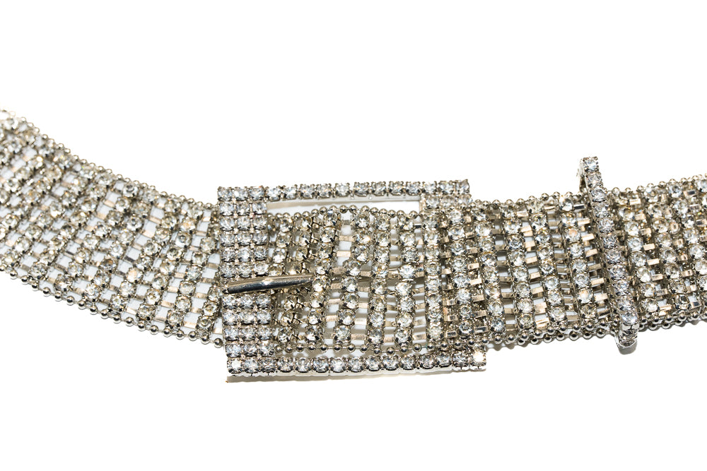 Shannon Silver Crystal Waist Belt