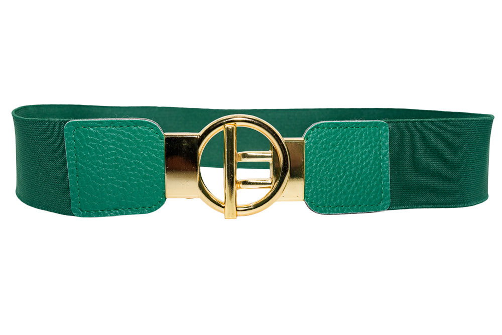 Gina Green Designer-Inspired Gold Buckle Belt