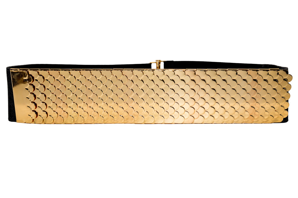 Sinead Gold Metallic Scale Waist Belt