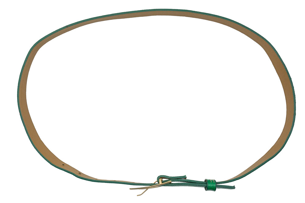 Triona Green Slim Belt with Gold Triangle Buckle