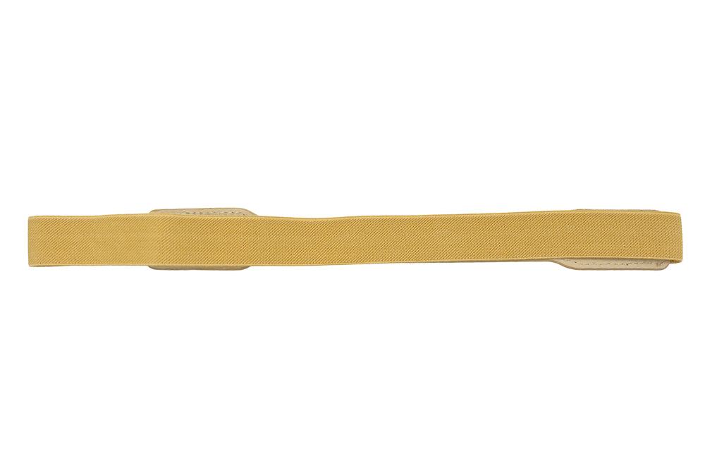 Coleen Beige Stretch Belt with Gold Plate Buckle