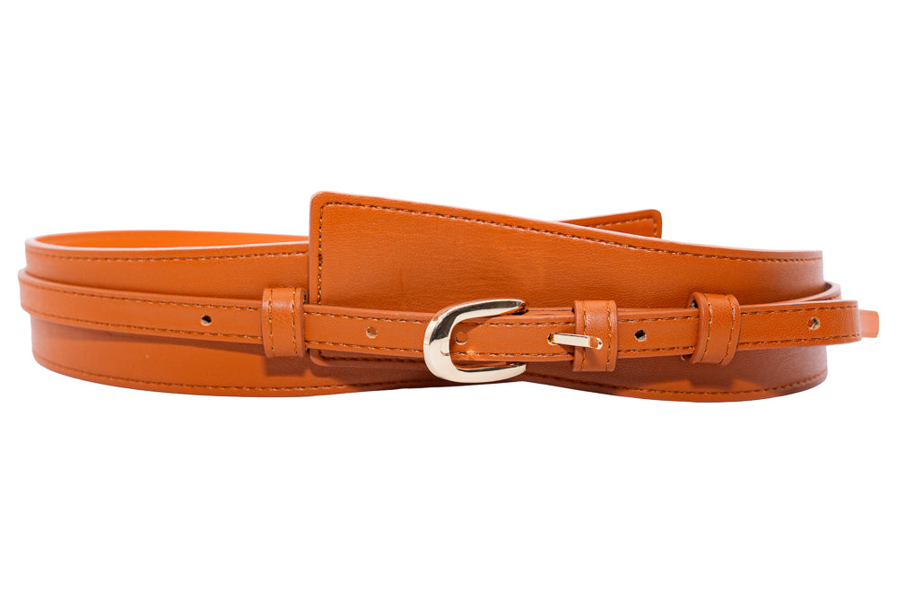 Cassie Classic Slim Belt with Gold Buckle