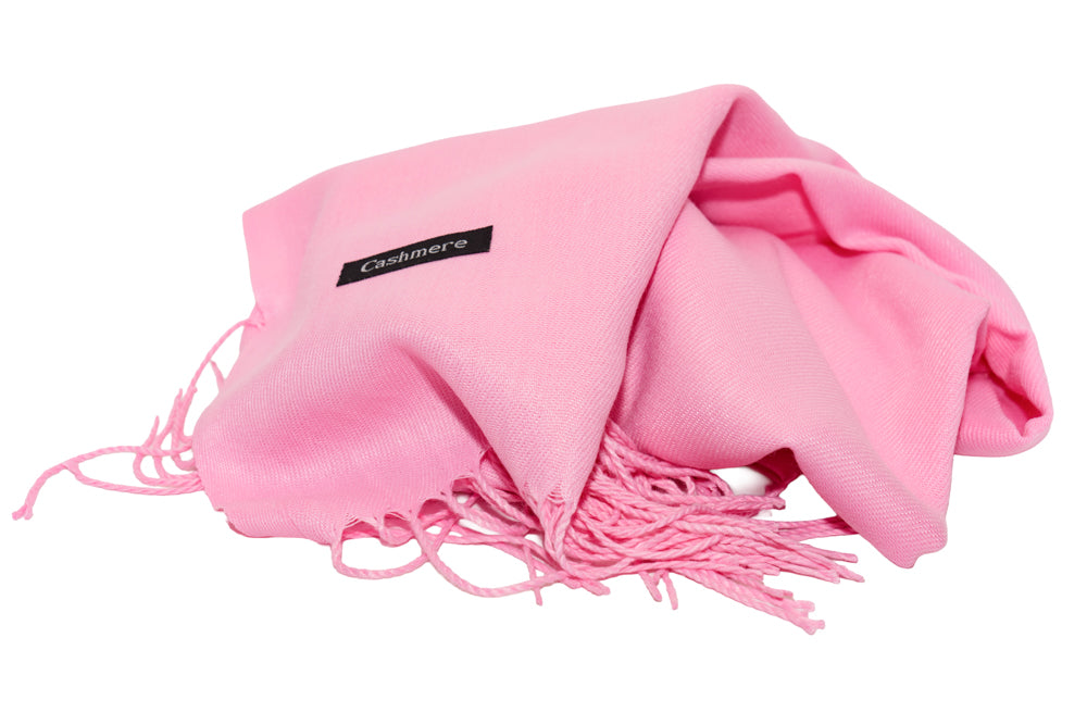 Nadia Bubblegum Soft-Touch Pashmina Scarf with Tassel Fringe