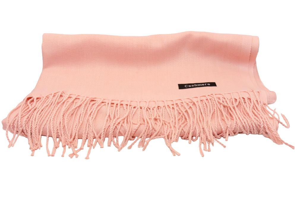 Nadia Dusty Pink Soft-Touch Pashmina Scarf with Tassel Fringe