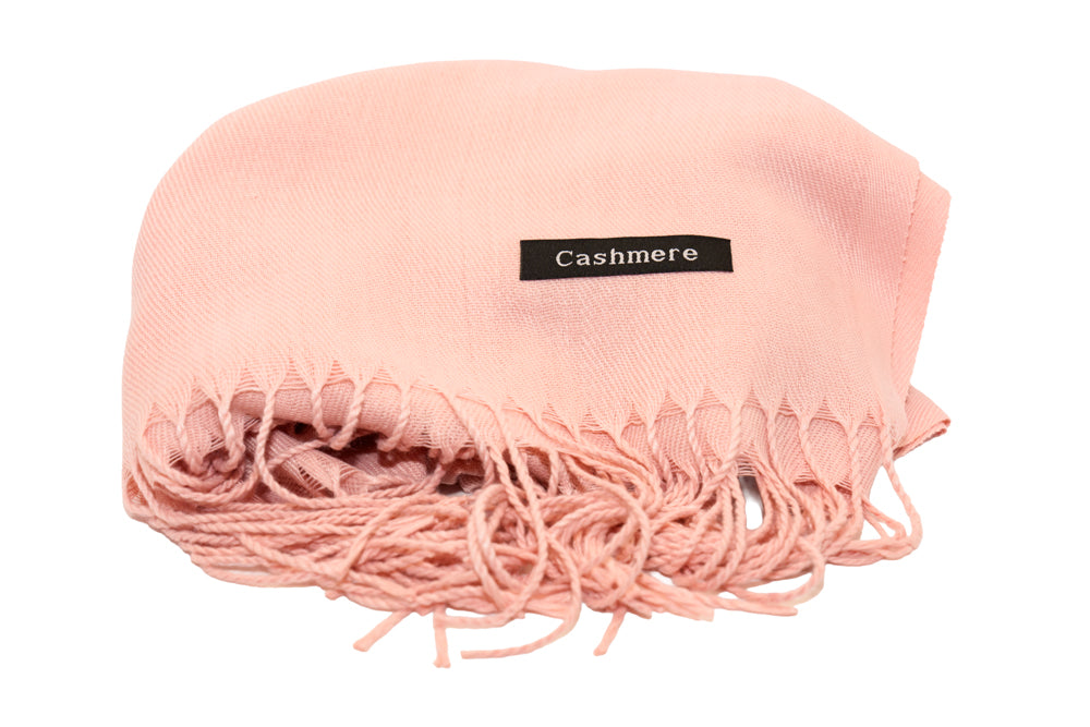 Nadia Dusty Pink Soft-Touch Pashmina Scarf with Tassel Fringe