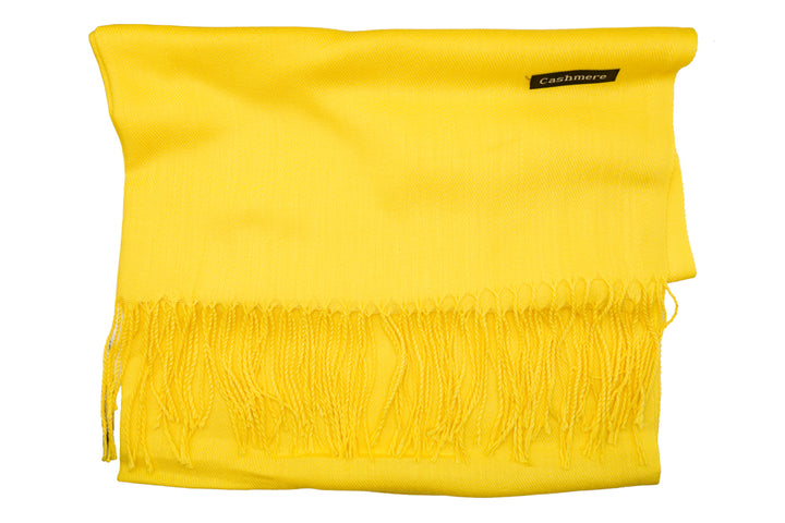 Nadia Sunshine Yellow Soft-Touch Pashmina Scarf with Tassel Fringe