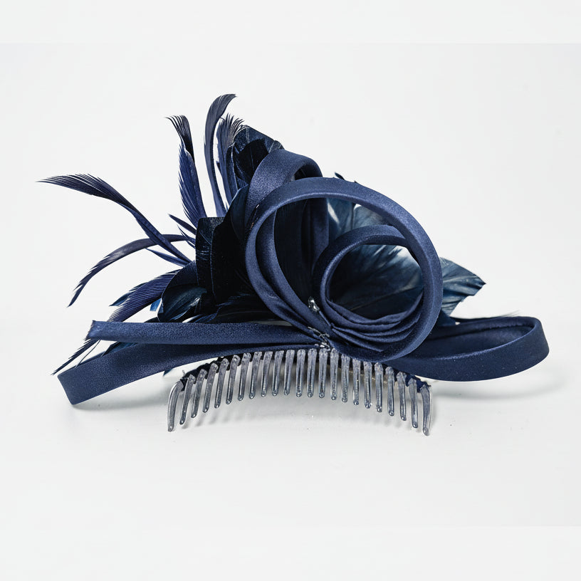 Feathered Navy Fascinator Headpiece