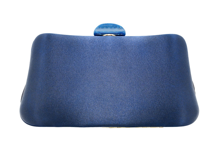 Nina Navy Satin Clutch Bag