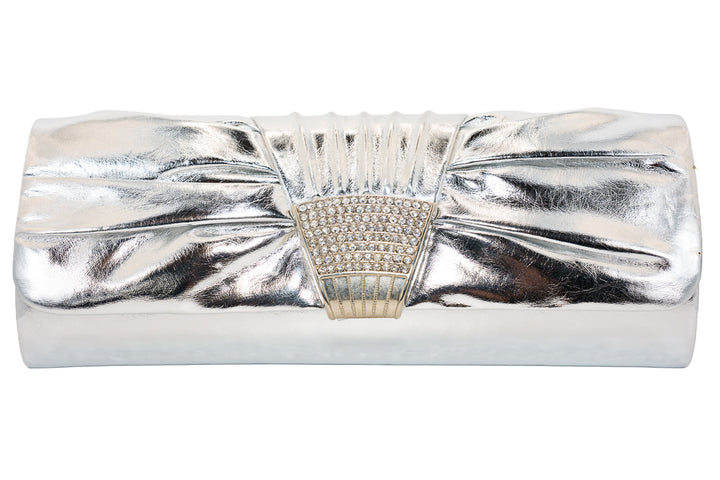 Maggie Metallic Silver Evening Clutch Handbag