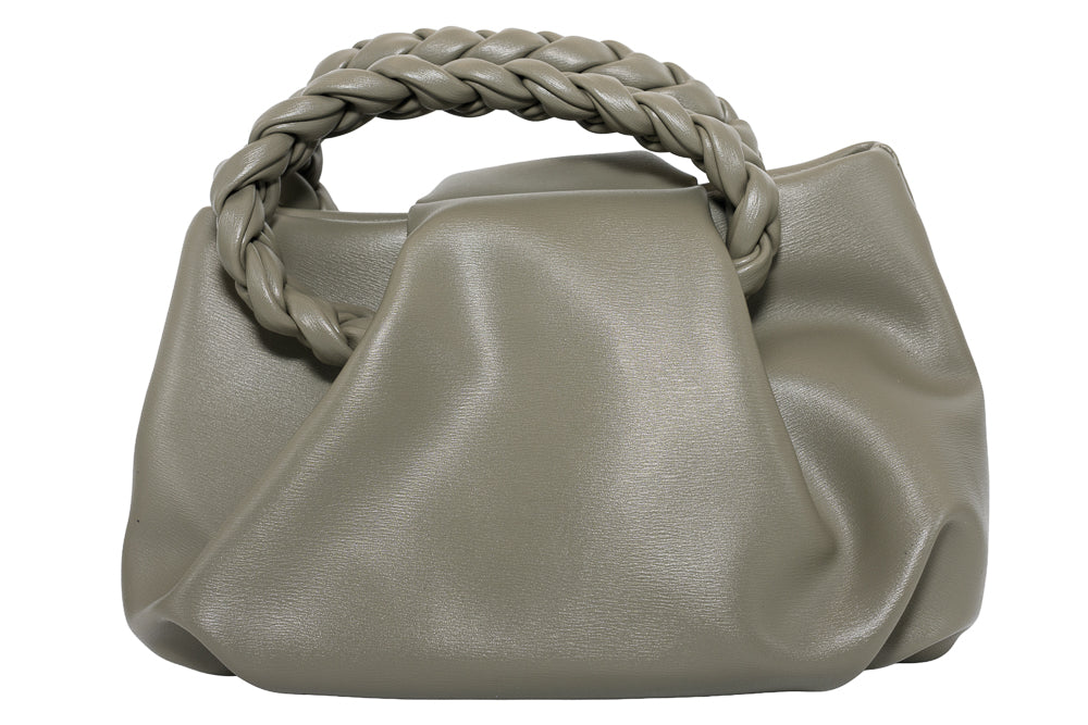 Polly Grey Plait Handle Handbag