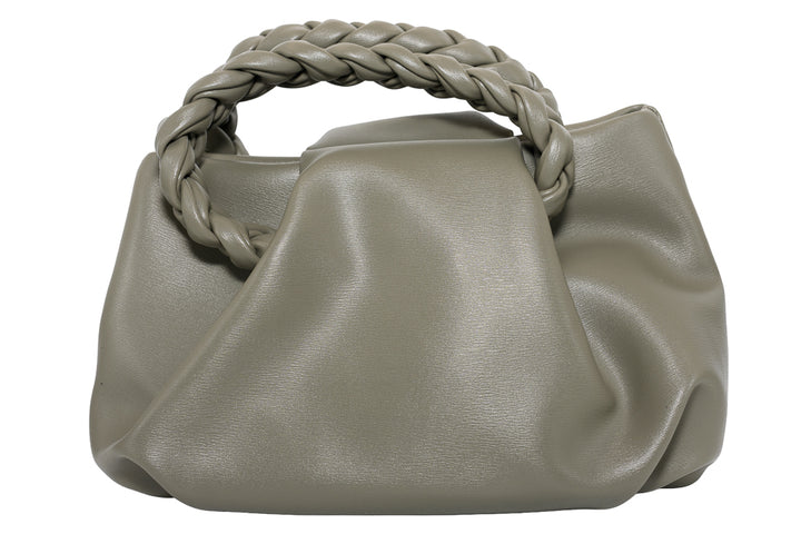 Polly Grey Plait Handle Handbag
