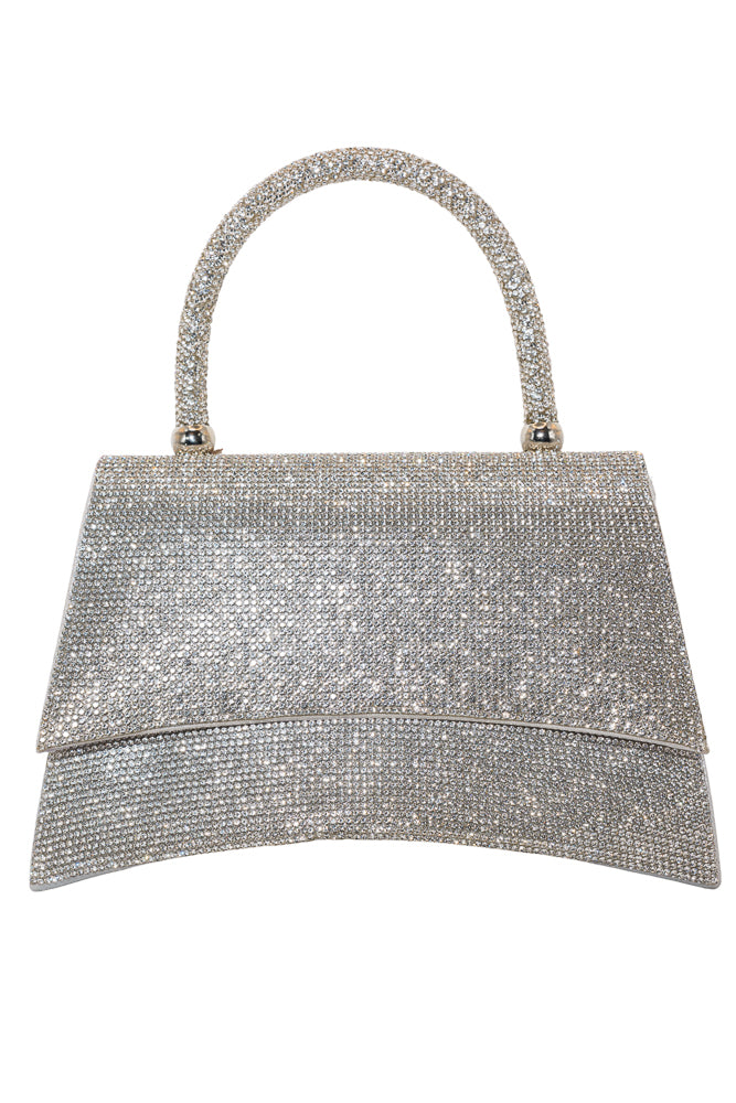 Lorrie Diamante Silver Handbag
