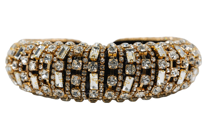 Hilary Luxury Gold Crystal Padded Headband