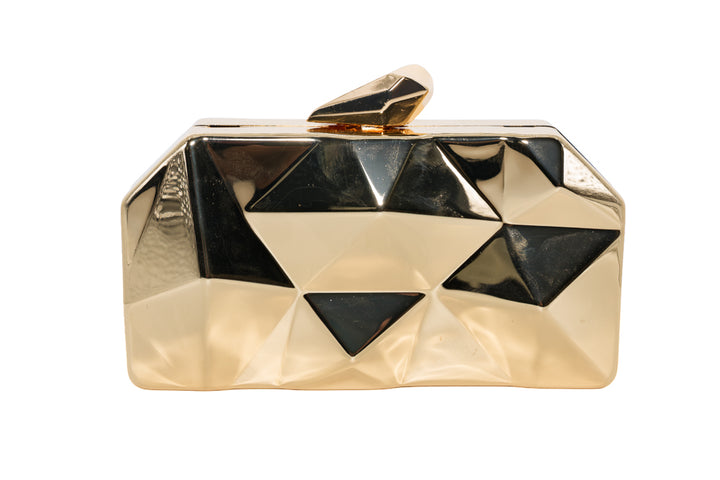 Lisa Gold Geometric Clutch Bag