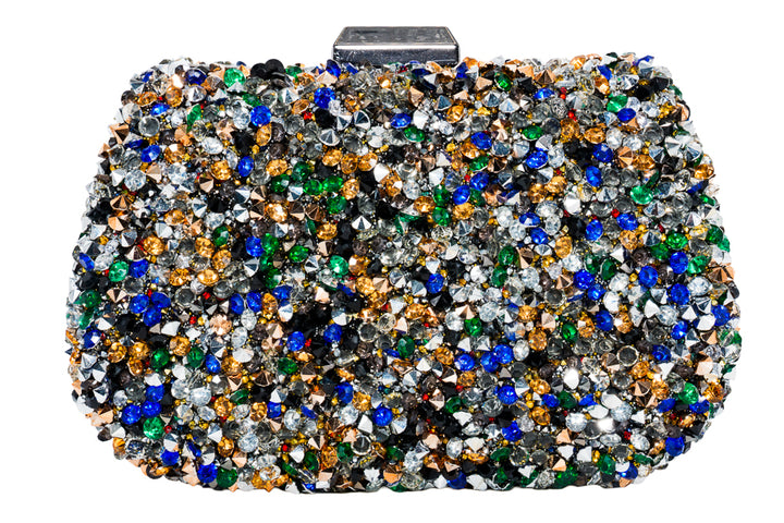 Molly Multicolour Crystal Clutch Bag