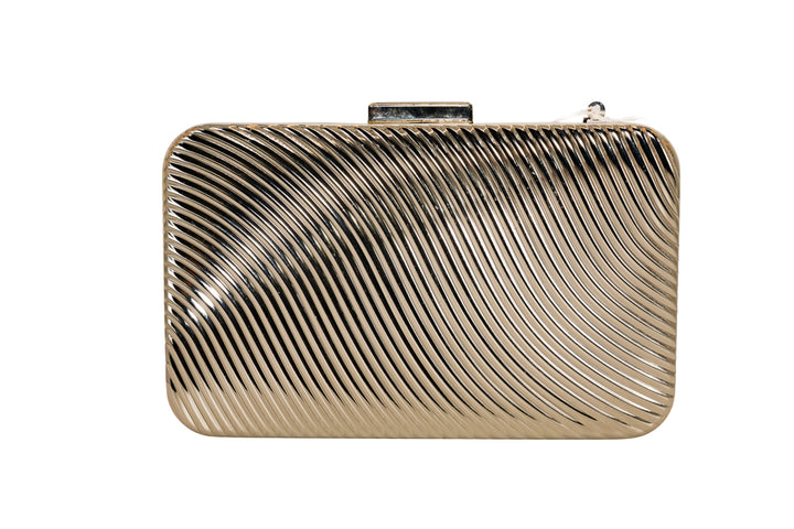 Gia Gold Metallic Evening Clutch Bag