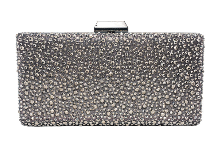 Amy Grey Embellished Clutch Bag