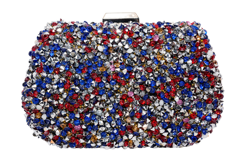 Molly Multicolour Crystal Clutch Bag