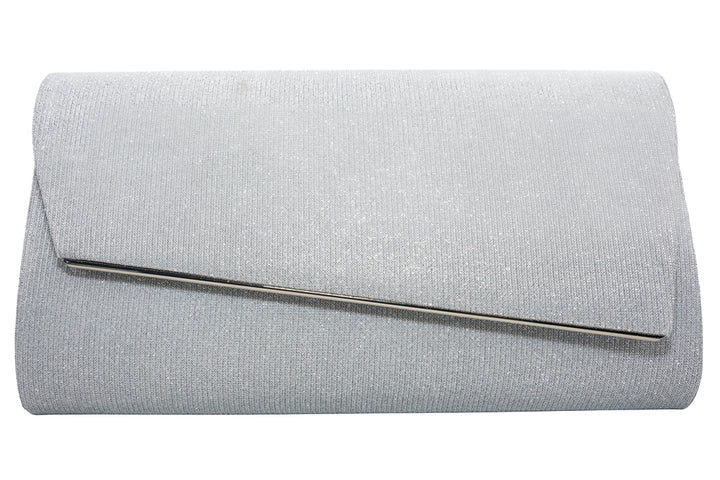 Silver Glitter Clutch Bag
