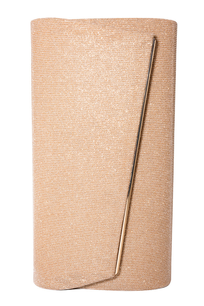 Ciara Champagne Gold Glitter Clutch Bag