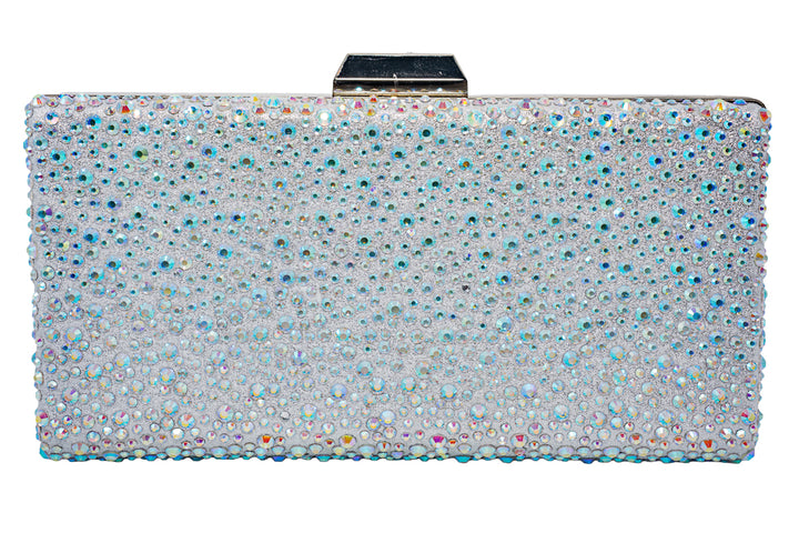 Amy Silver Diamante AB Clutch Bag