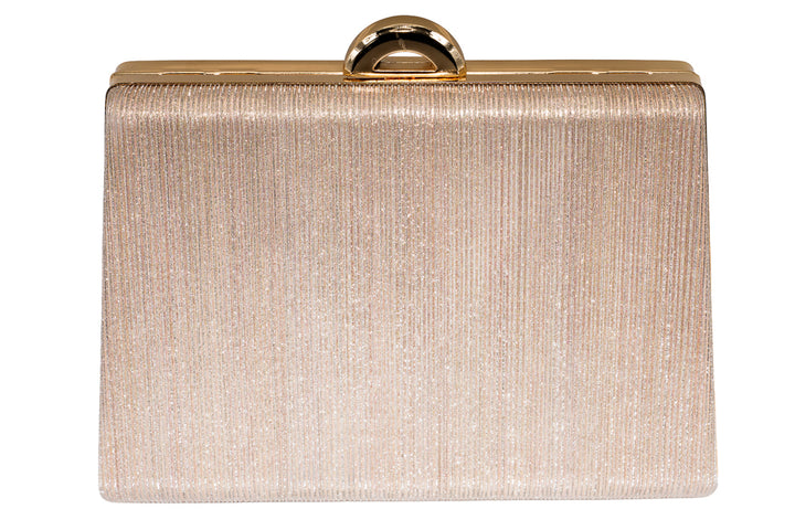 Lola Champagne Gold Shimmer Box Clutch