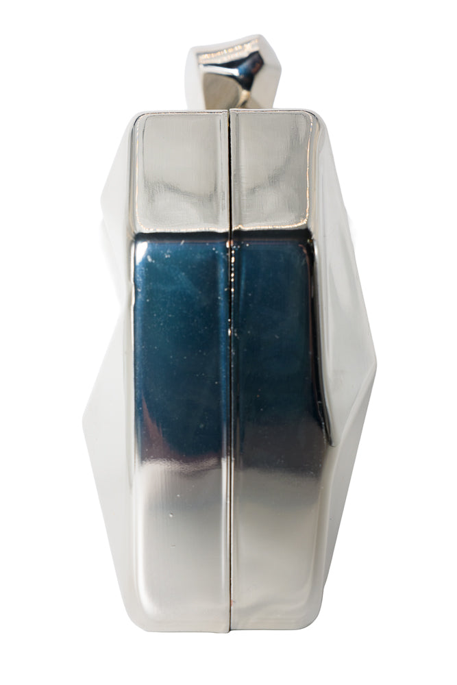 Lisa Silver Geometric Clutch Bag