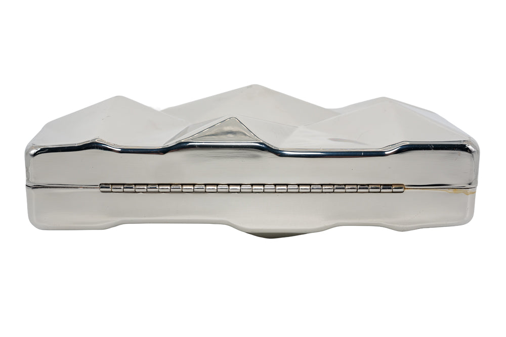 Lisa Silver Geometric Clutch Bag