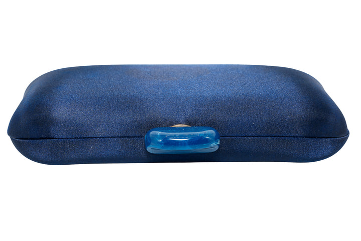 Nina Navy Satin Clutch Bag