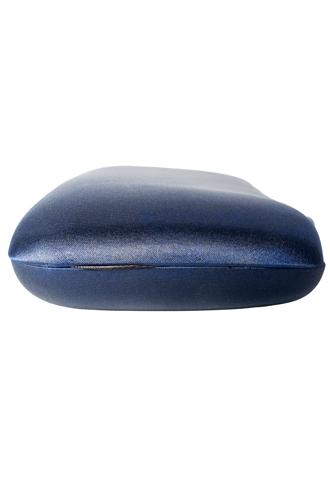 Nina Navy Satin Clutch Bag