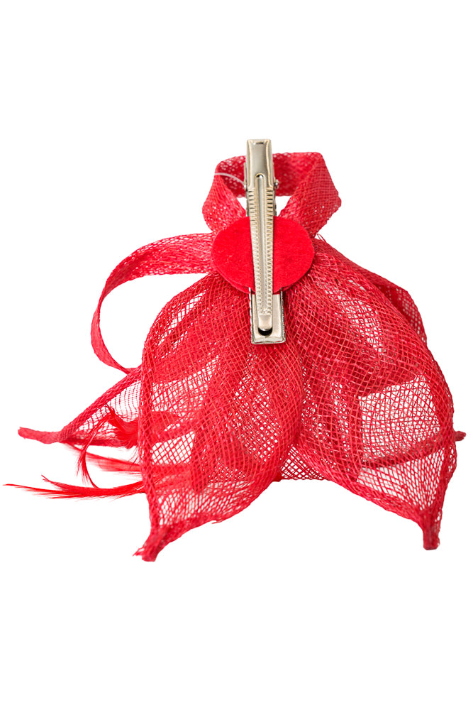 Rosie Red Occasion Bundle – Matching Fascinator, Handbag & Chiffon Pashmina Set