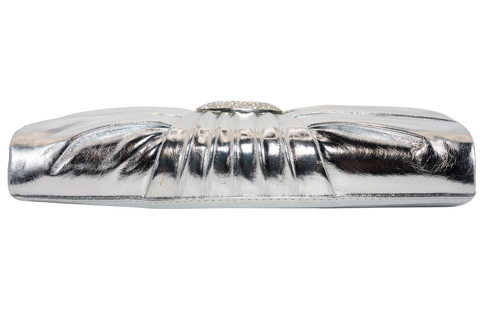 Maggie Metallic Silver Evening Clutch Handbag