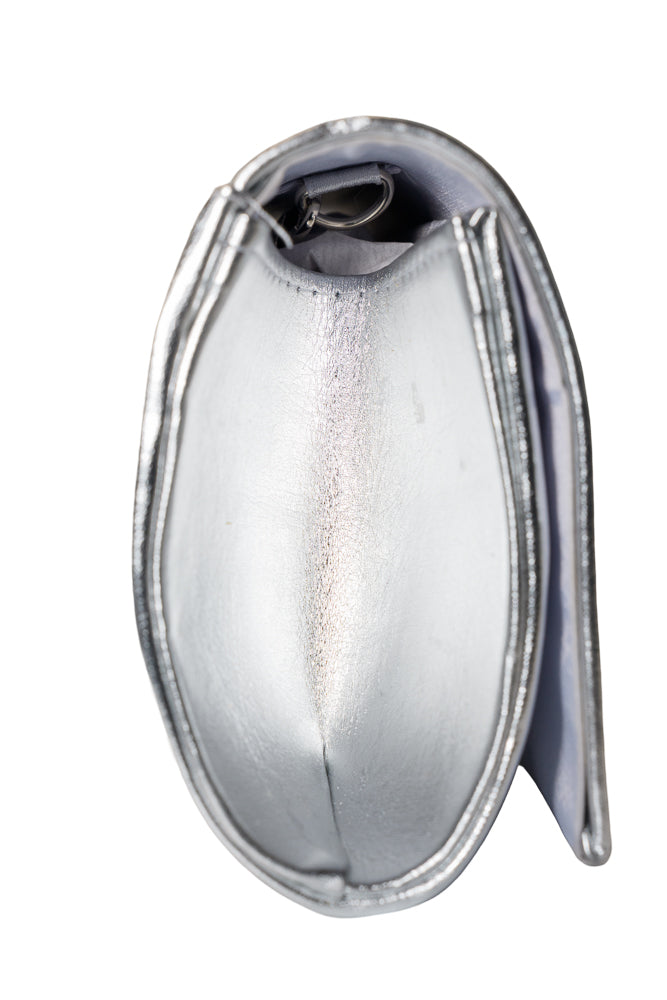 Maggie Metallic Silver Evening Clutch Handbag