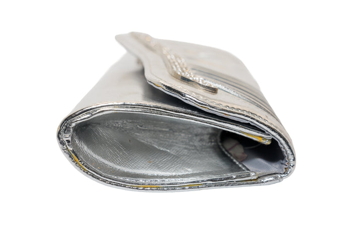 Margot Metallic Silver Evening Clutch Bag