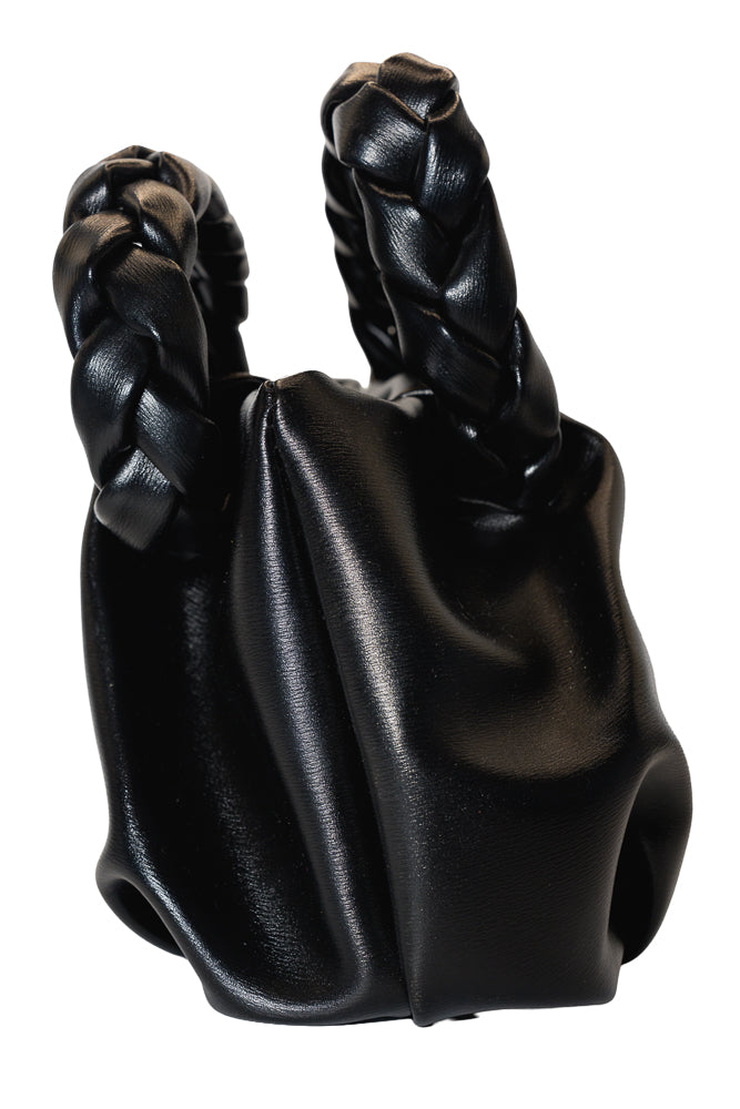 Polly Black Braided Handle Mini Handbag