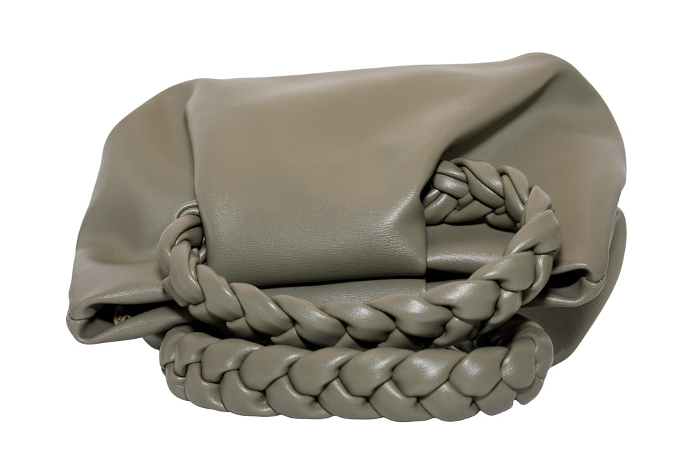 Polly Grey Plait Handle Handbag