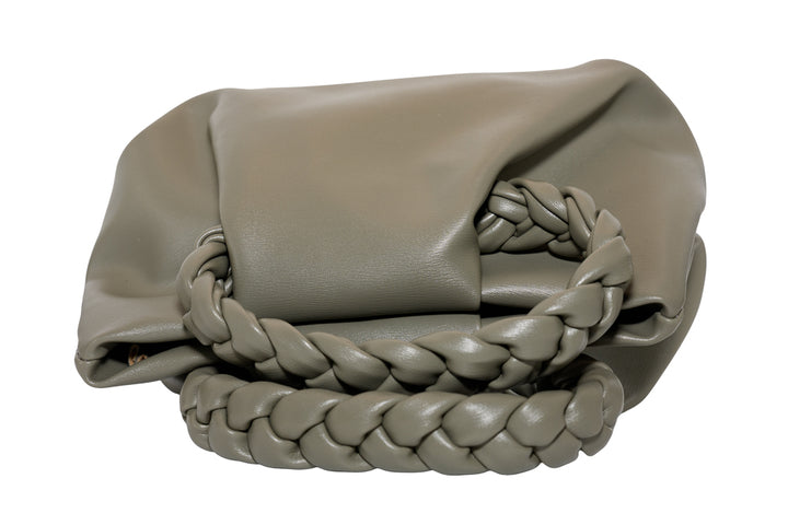 Polly Grey Plait Handle Handbag
