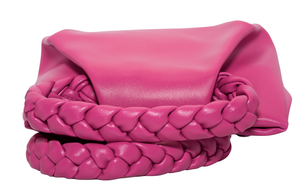 Polly Pink Plait Handle Handbag