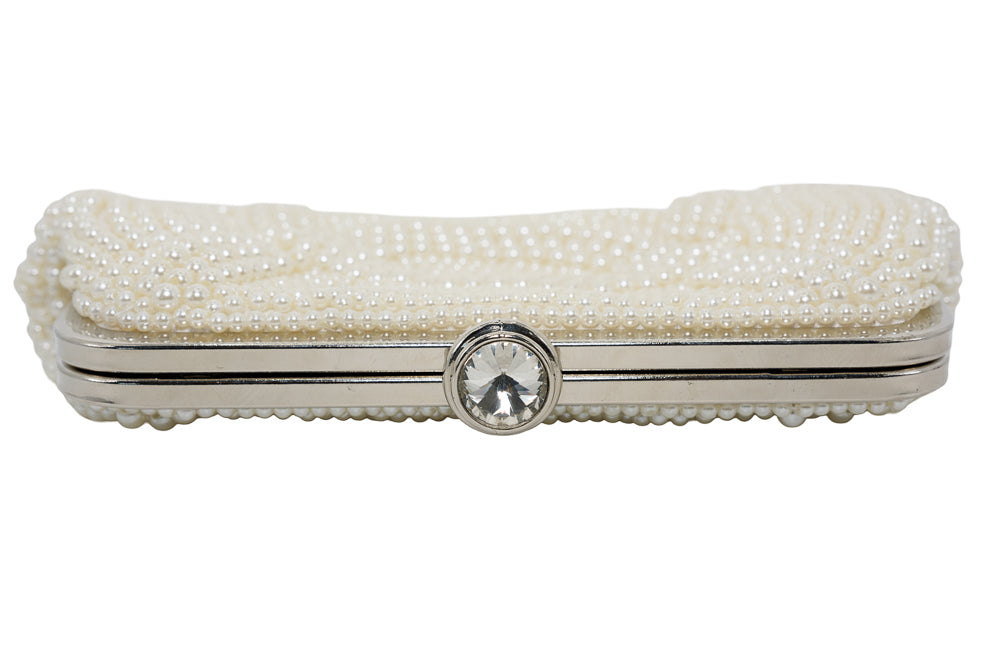 Tina Off white with Silver Pearl Hanbag
