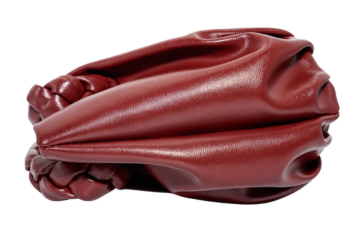 Poppy Burdundy Wine Plait Handle Handbag