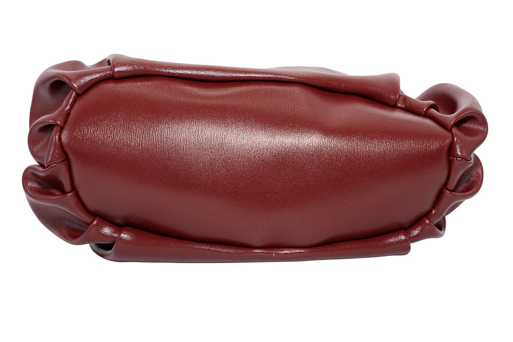 Poppy Burdundy Wine Plait Handle Handbag