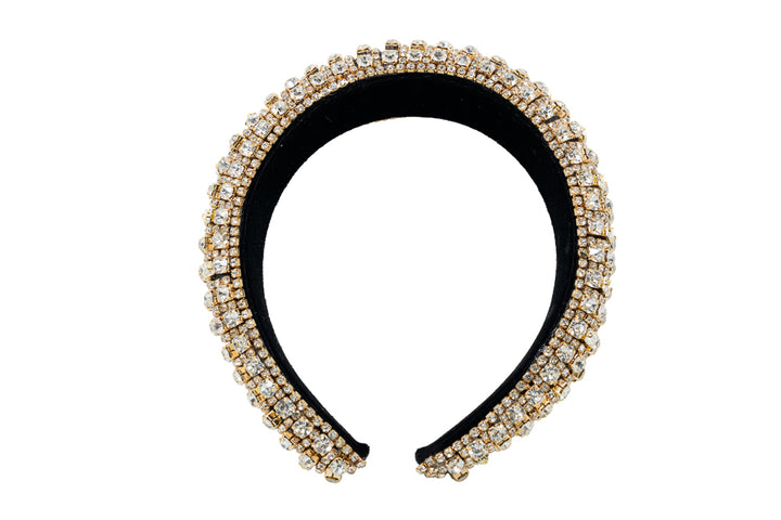 Hilary Luxury Gold Crystal Padded Headband