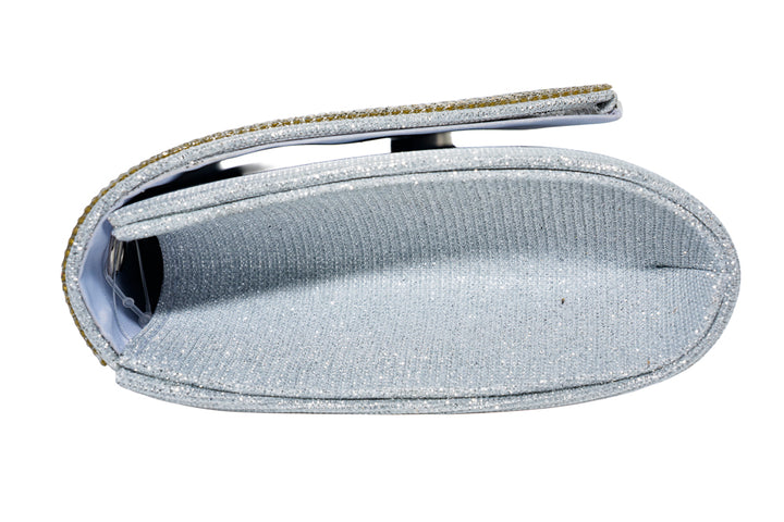Ciara Silver Diamante Clutch Bag