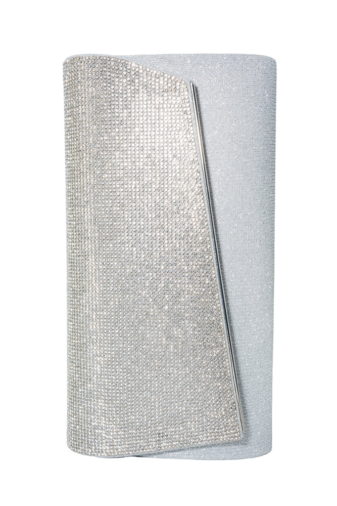 Ciara Silver Diamante Clutch Bag