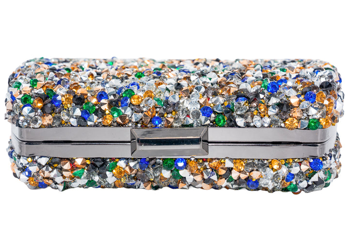 Molly Multicolour Crystal Clutch Bag