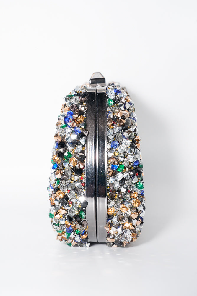 Molly Multicolour Crystal Clutch Bag