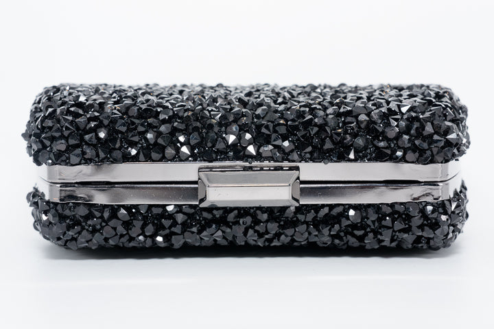 Molly Black Crystal Clutch Bag