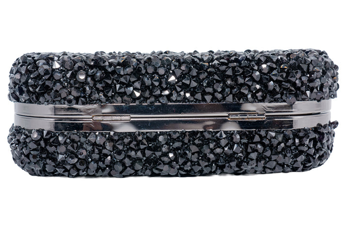 Molly Black Crystal Clutch Bag